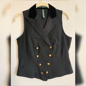 Ralph Lauren Black Denim Shimmer Vest LRL